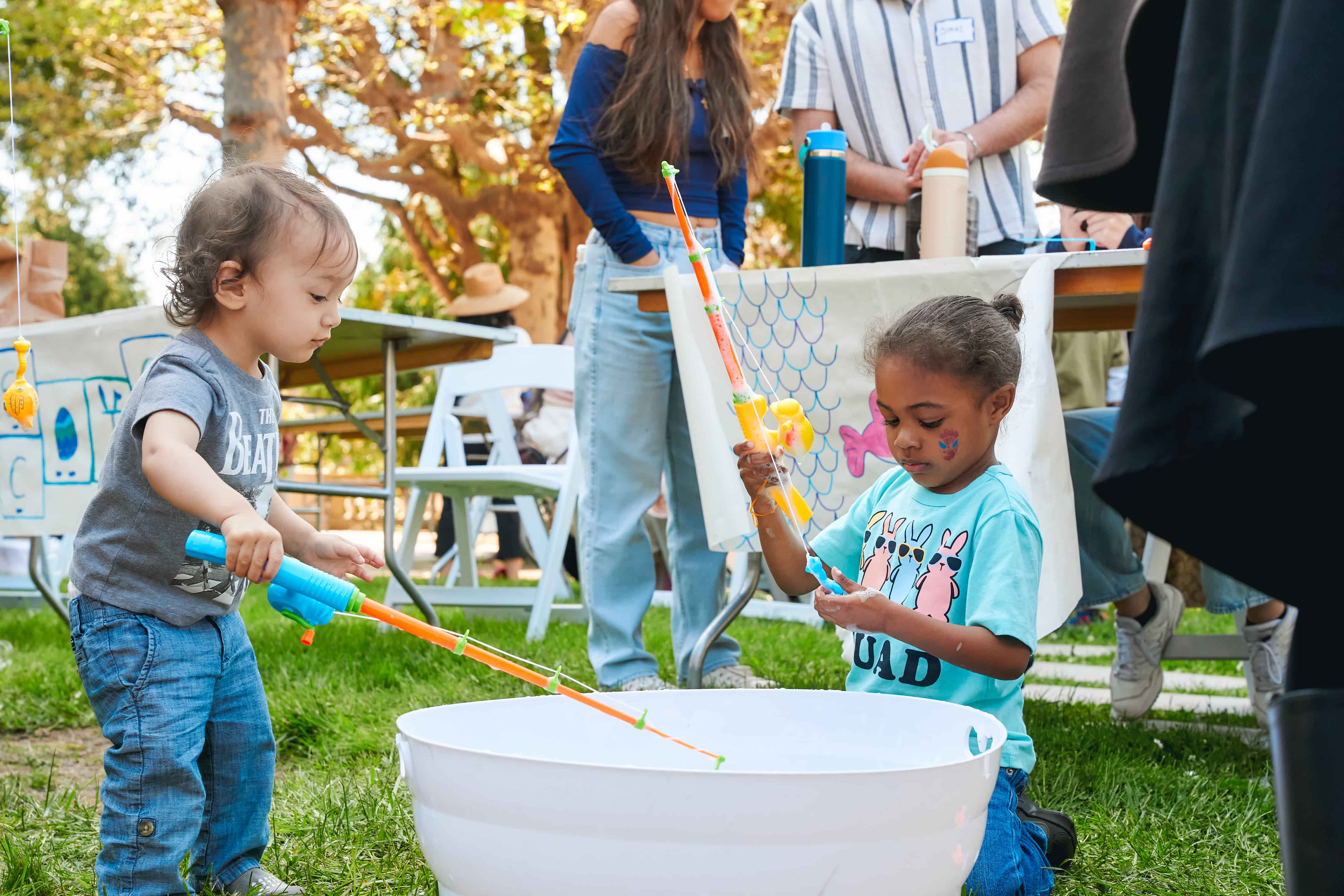Children participating in Eggster activities