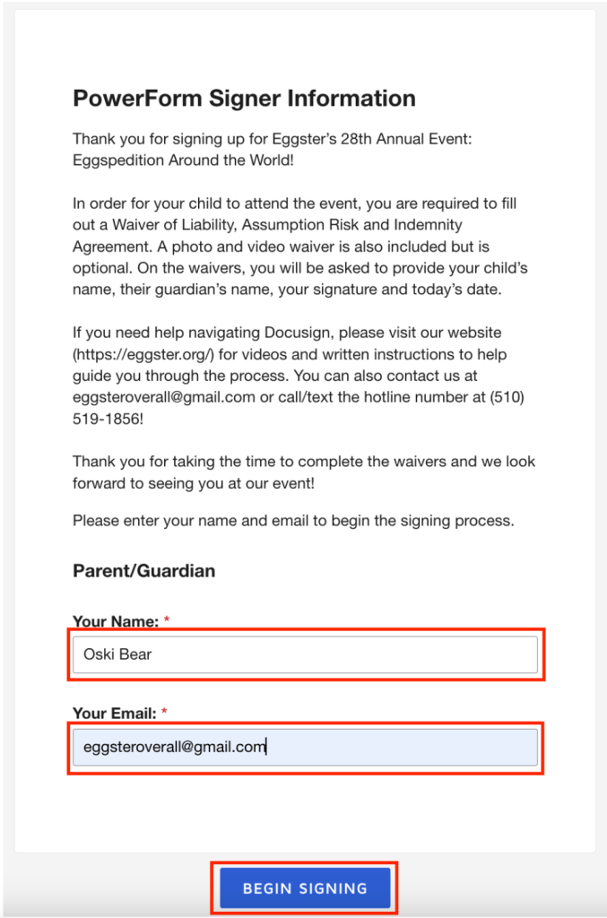 Event Waiver Instructions for Attendees – Eggster